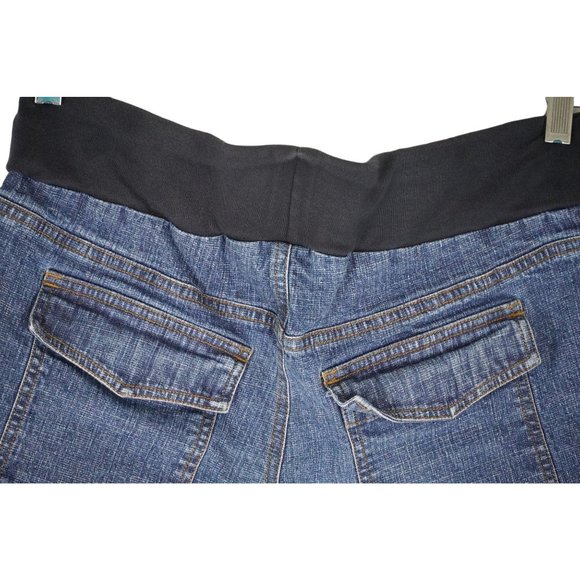 Duo Maternity Jean Shorts Size S Stretch Blue Denim - Picture 3 of 5